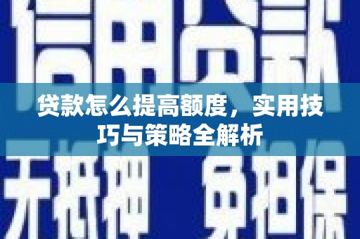 东乡族贷款怎么提高额度，实用技巧与策略全解析