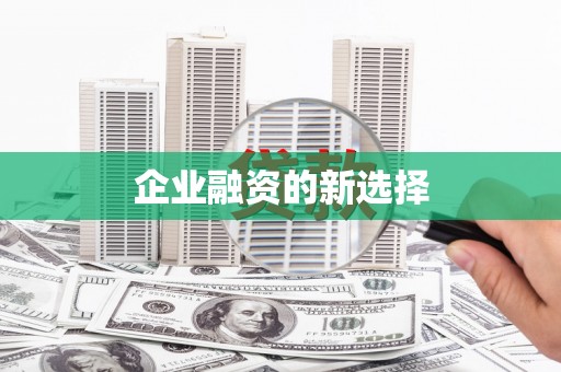蔡甸企业融资的新选择