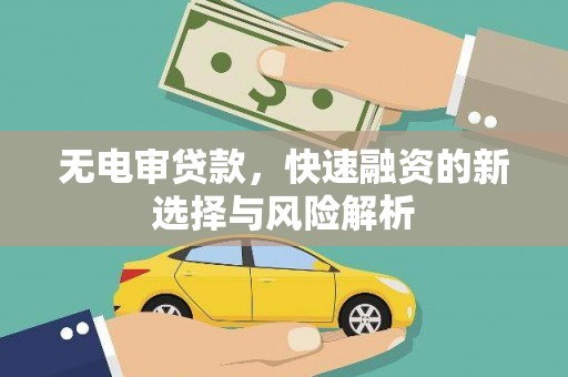 萨迦无电审贷款，快速融资的新选择与风险解析